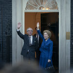 Thatchers outside 10 Downing Street